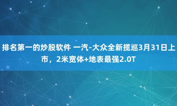 排名第一的炒股软件 一汽-大众全新揽巡3月31日上市，2米宽体+地表最强2.0T